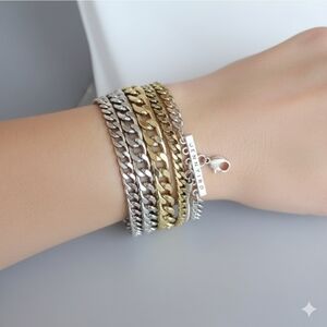 Jenny Bird Gold and Silver Layered Chain Bracelet